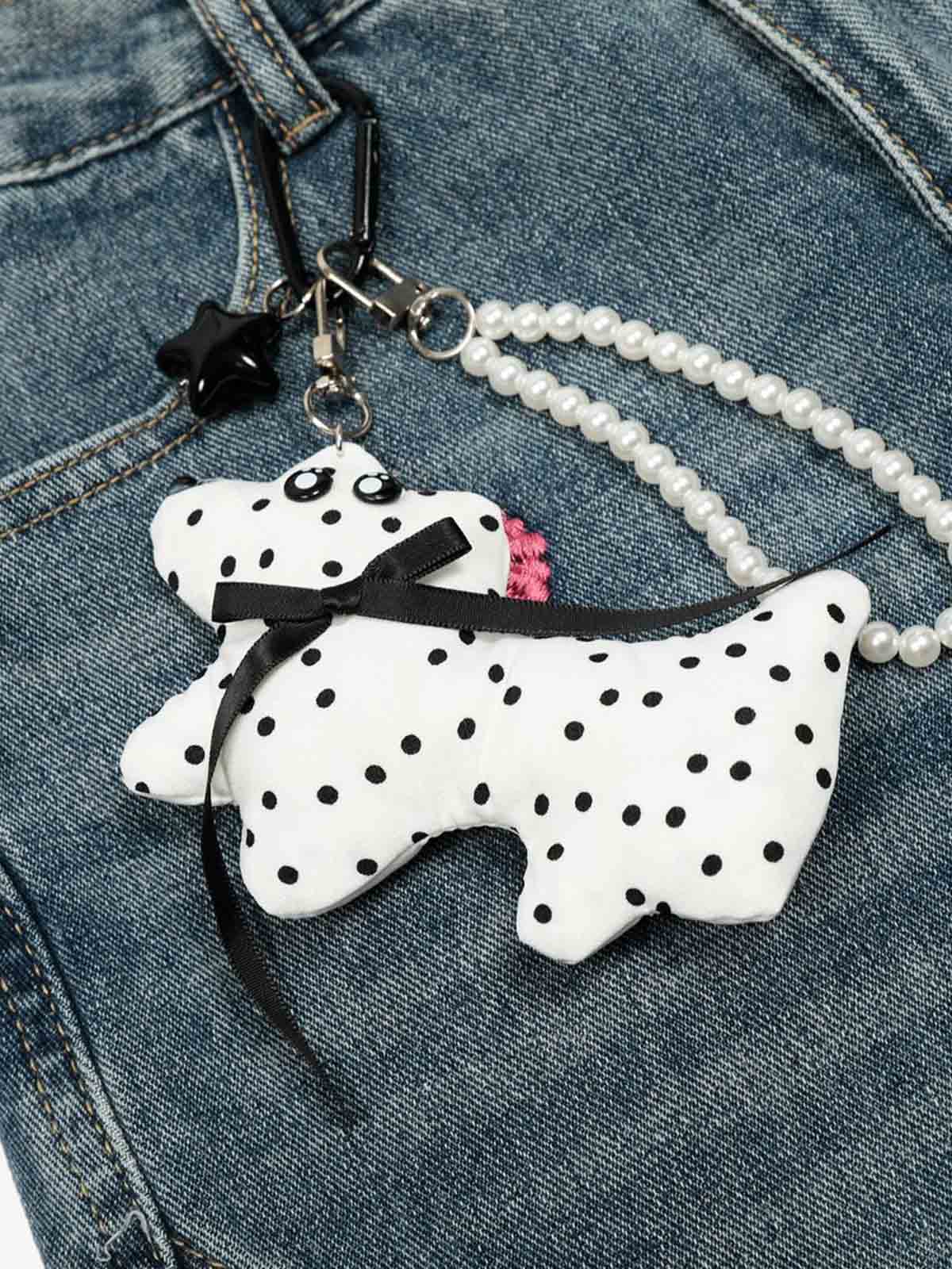 Blumen Barrel Jeans – Nahaufnahme Hunde-Anhänger | XoKool