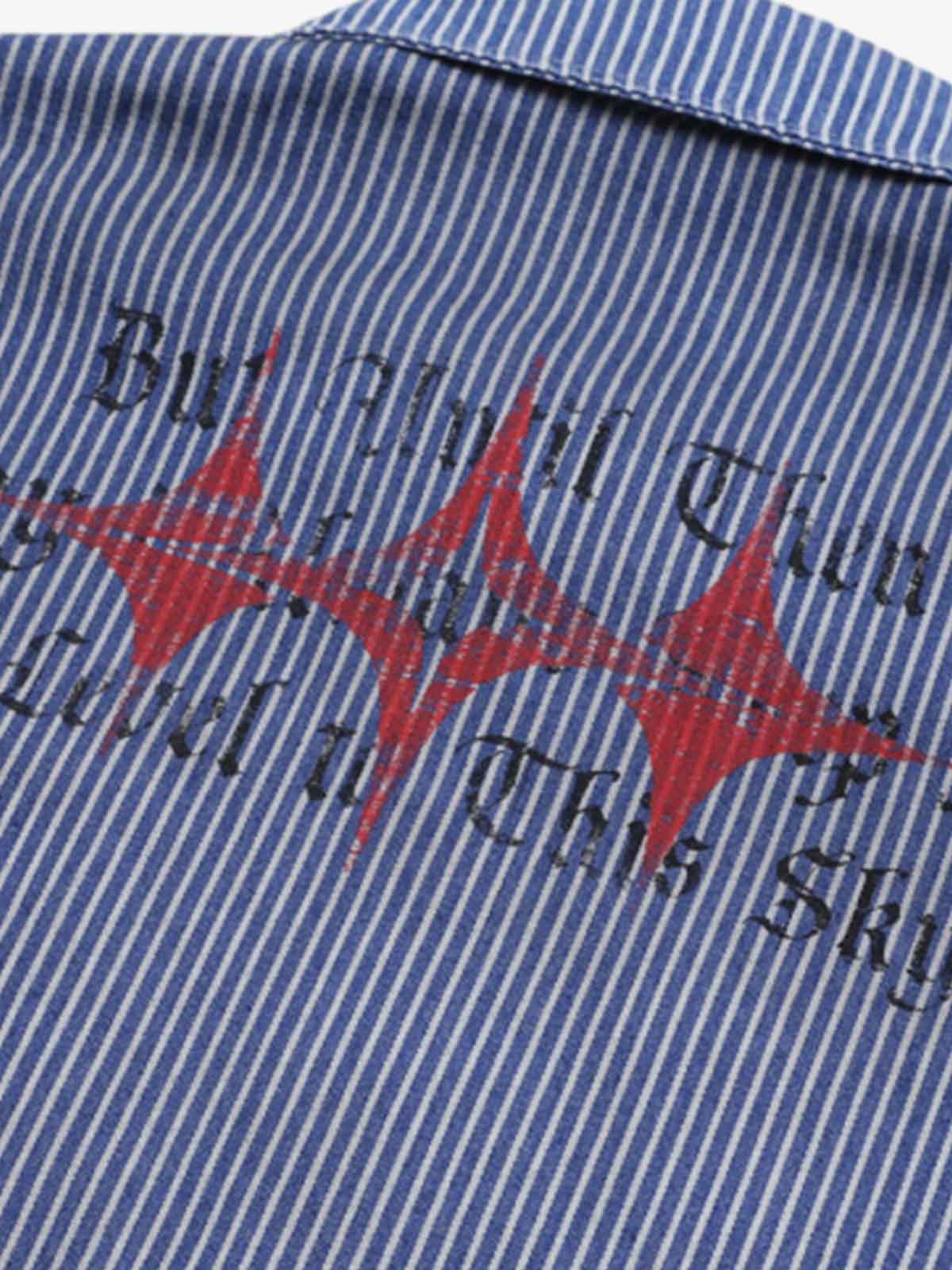 Streetwear Red Star Striped Long Sleeve Shirt - image 7