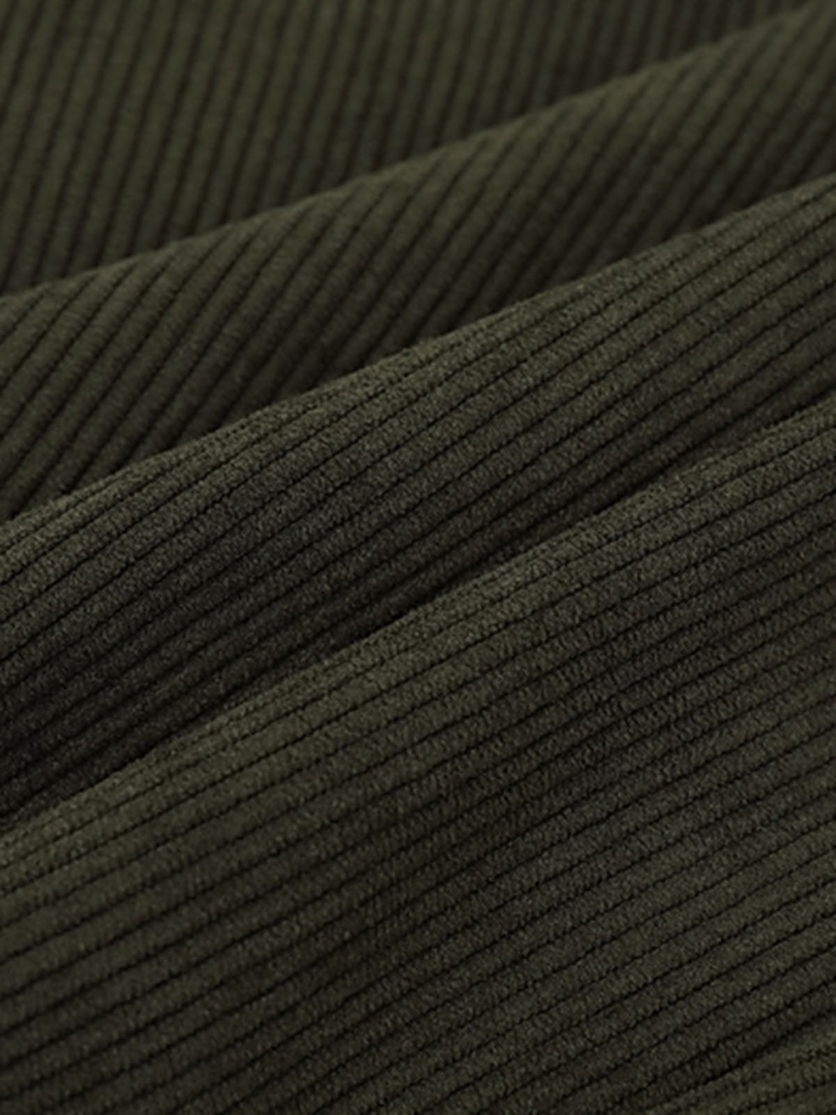 Studded Corduroy Varsity Jacket – Olive, corduroy close-up | XoKool