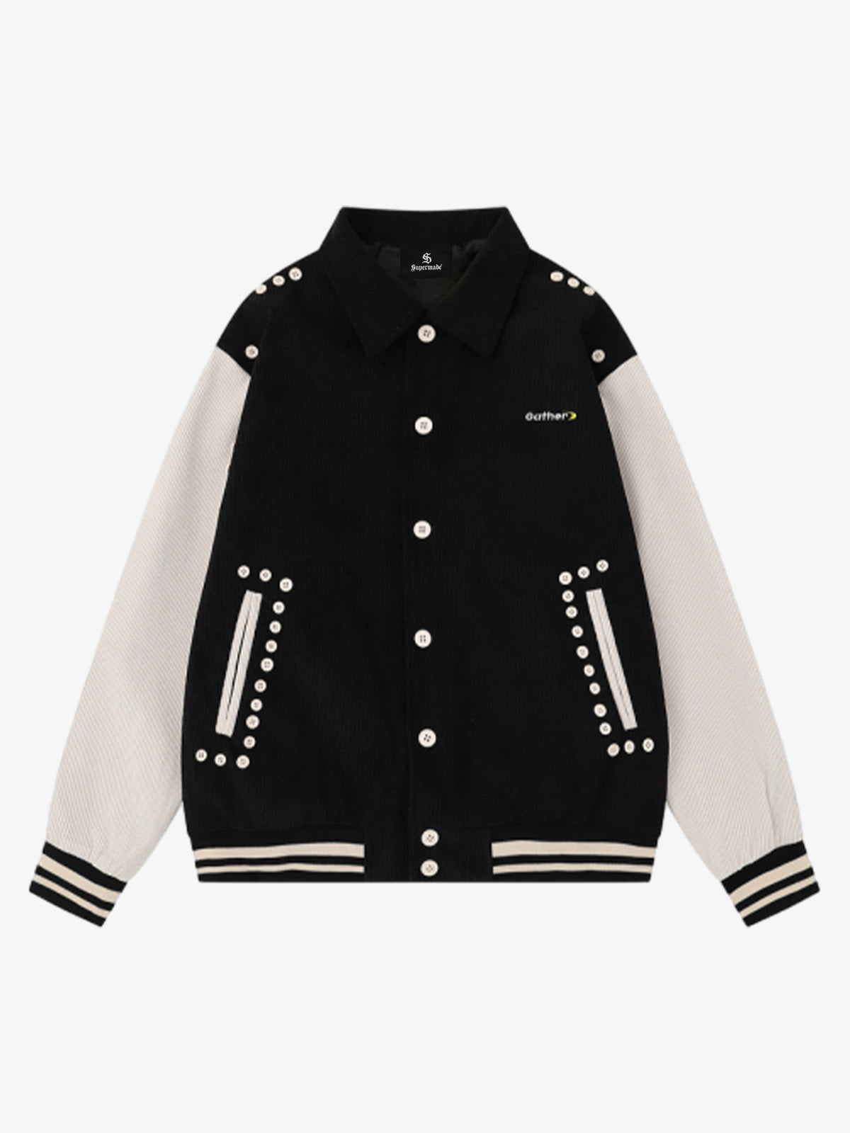 Vintage Button Embroidered Corduroy Jacket