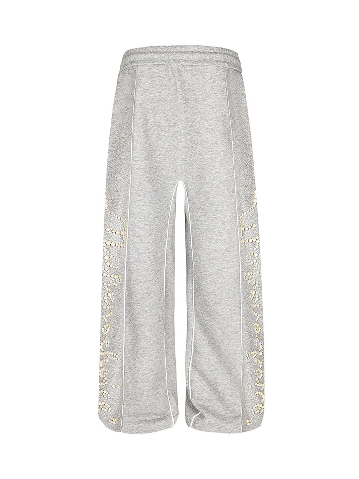 Retro Pearl Design Casual Straight Pants - image 3