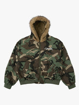 Camouflage Fur Collar Reversible Cotton Jacket