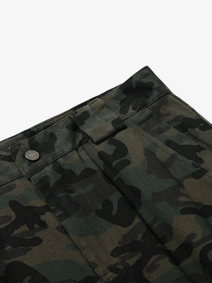 Retro Camouflage Pocket Design Workwear Casual Pants - thumbnail 7