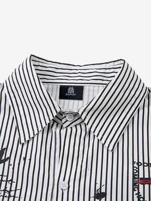 Street Dark Faux Two-Piece Striped Shirt - thumbnail 3