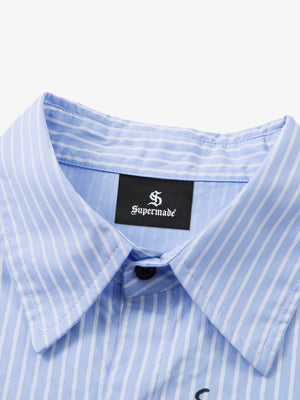 Vintage Illustration Striped Faux Two-Piece Shirt - thumbnail 3