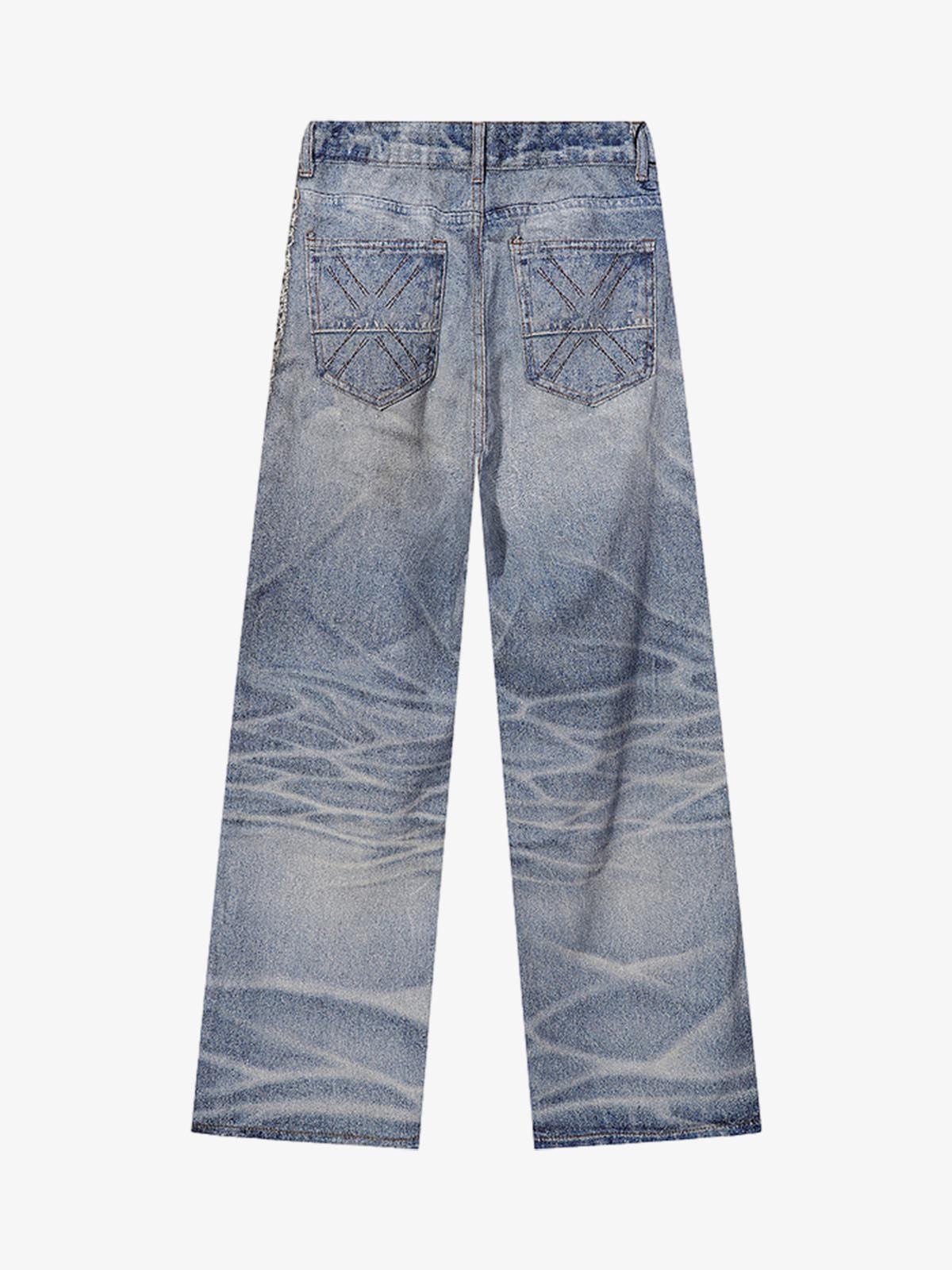 Street Chain Pendant Deconstructed Jeans
