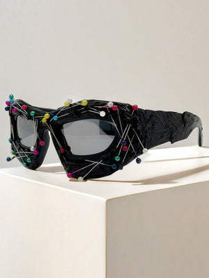 Hip Hop Punk Beaded Sunglasses - thumbnail 5