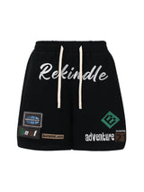 Street Graphic Drawstring Shorts Adventure Patch Style - 10806