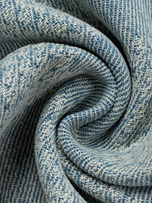 Checkered flare jeans – fabric swirl close-up | XoKool