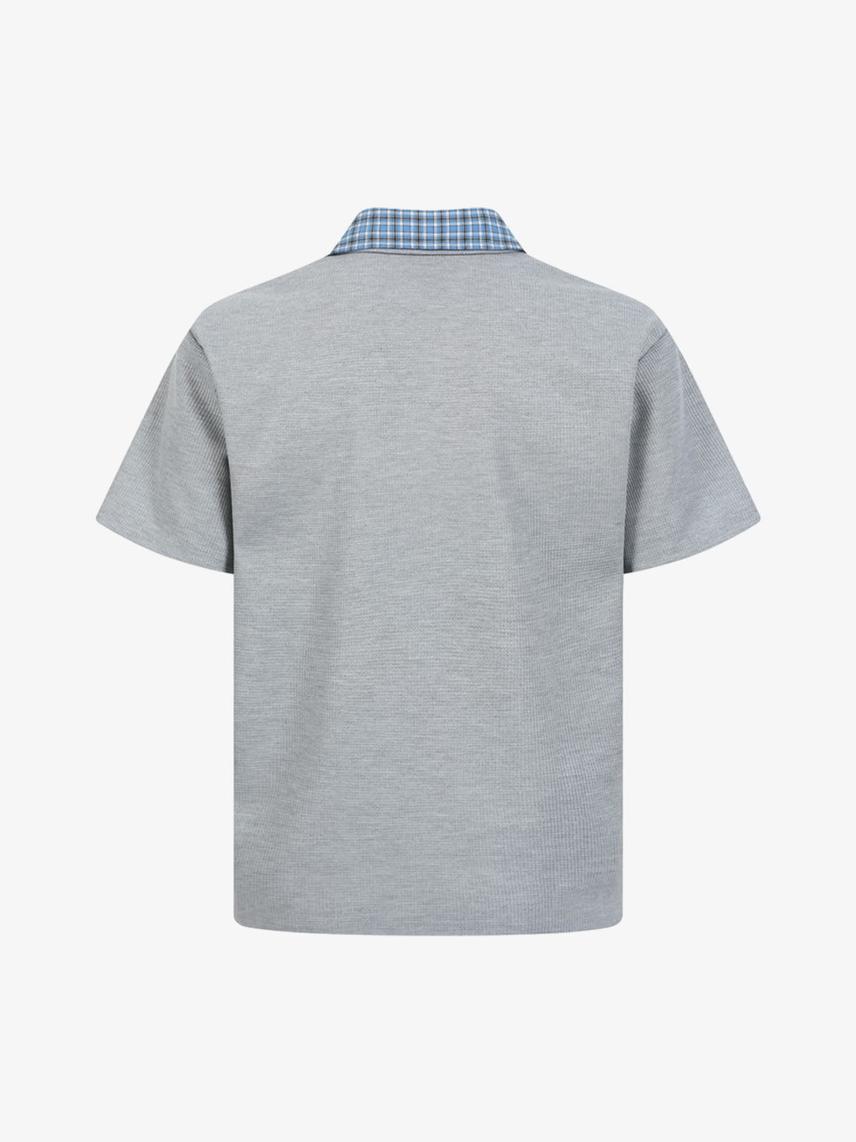 Retro Pearl Letter Plaid Collar Polo Shirt - image 4