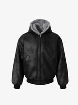 Vintage Velvet Hooded Sherpa-Lined Cotton Jacket