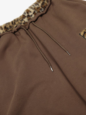 Retro Double-Waist Leopard Patch Barrel Pants - thumbnail 13