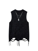 Street Chain Waistcoat Ripped Vest