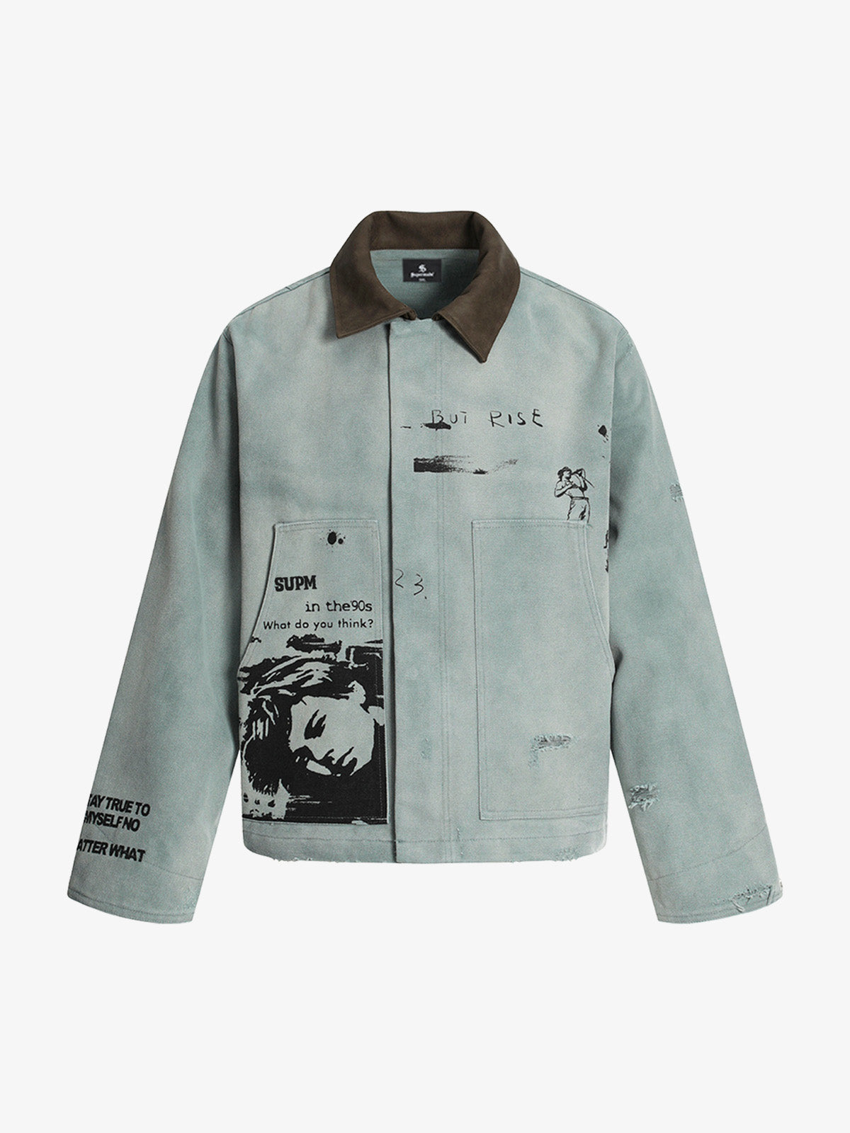 Vintage Washed Distressed Barn Work Jacket