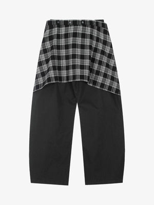 Plaid Decorative Patchwork Loose Pants - thumbnail 12