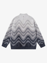 Street Gradient Wave Jacquard Knit Sweater