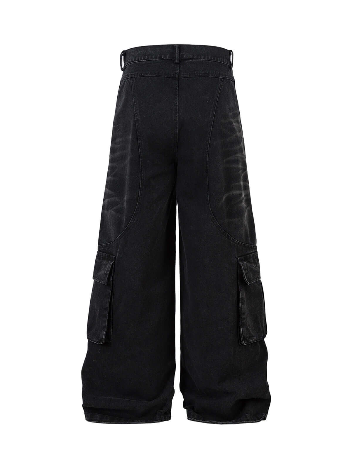 Washed Distressed Multi Pocket Cargo Jeans Street Style - 9010