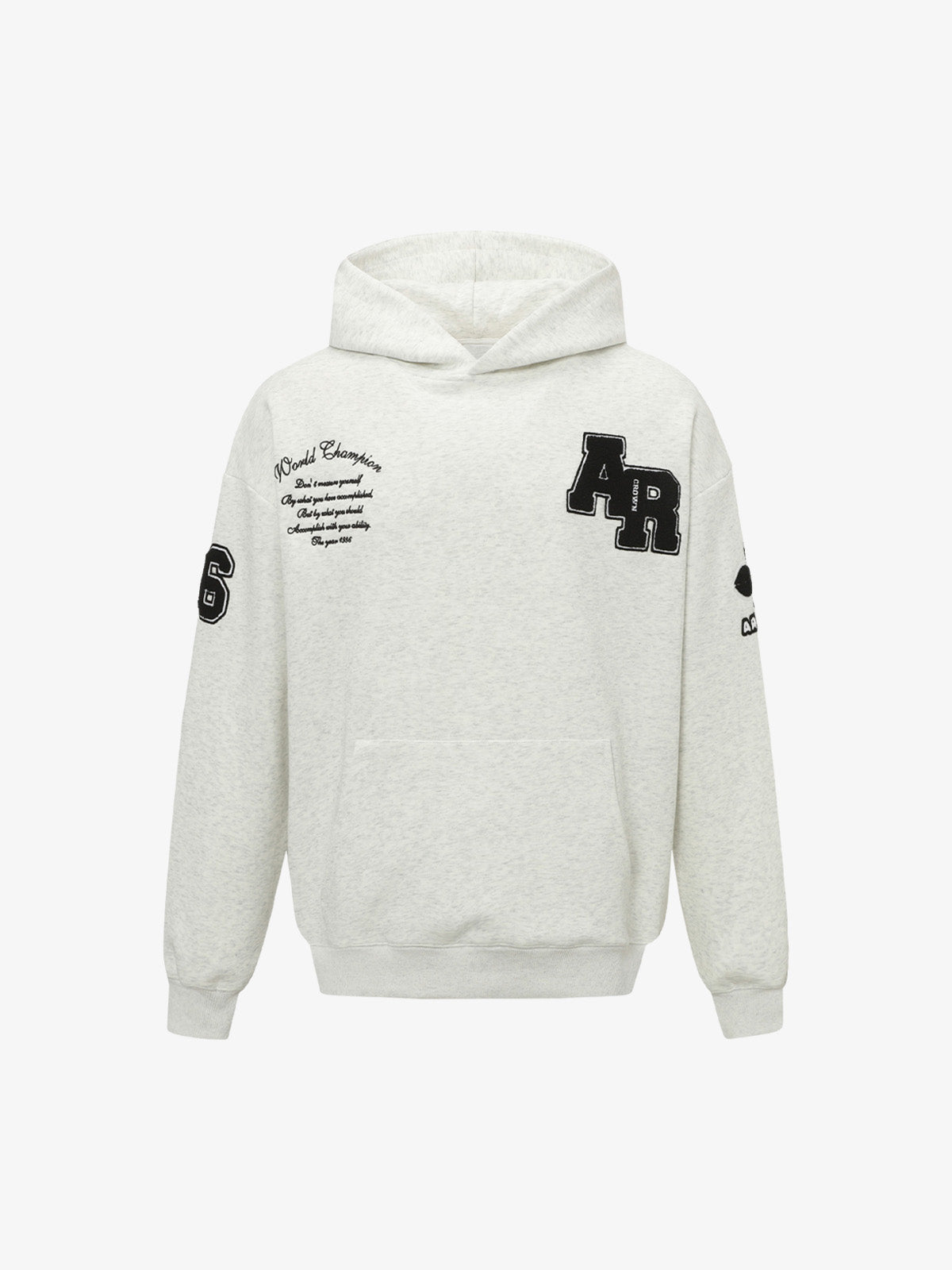 Street Letter Patch Embroidered Heather Hoodie