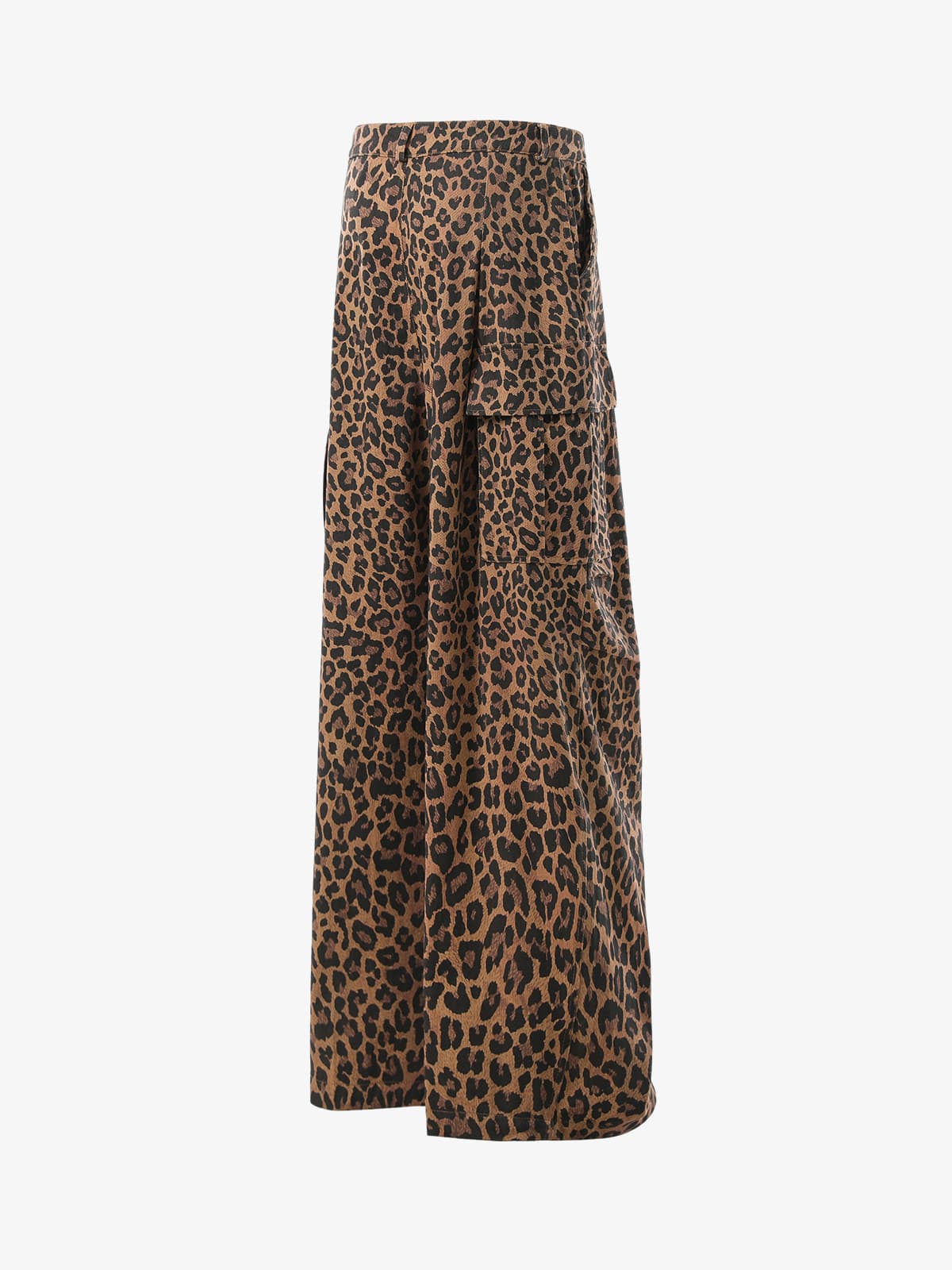 Retro Leopard Print Pleated Pocket Casual Pants - image 3