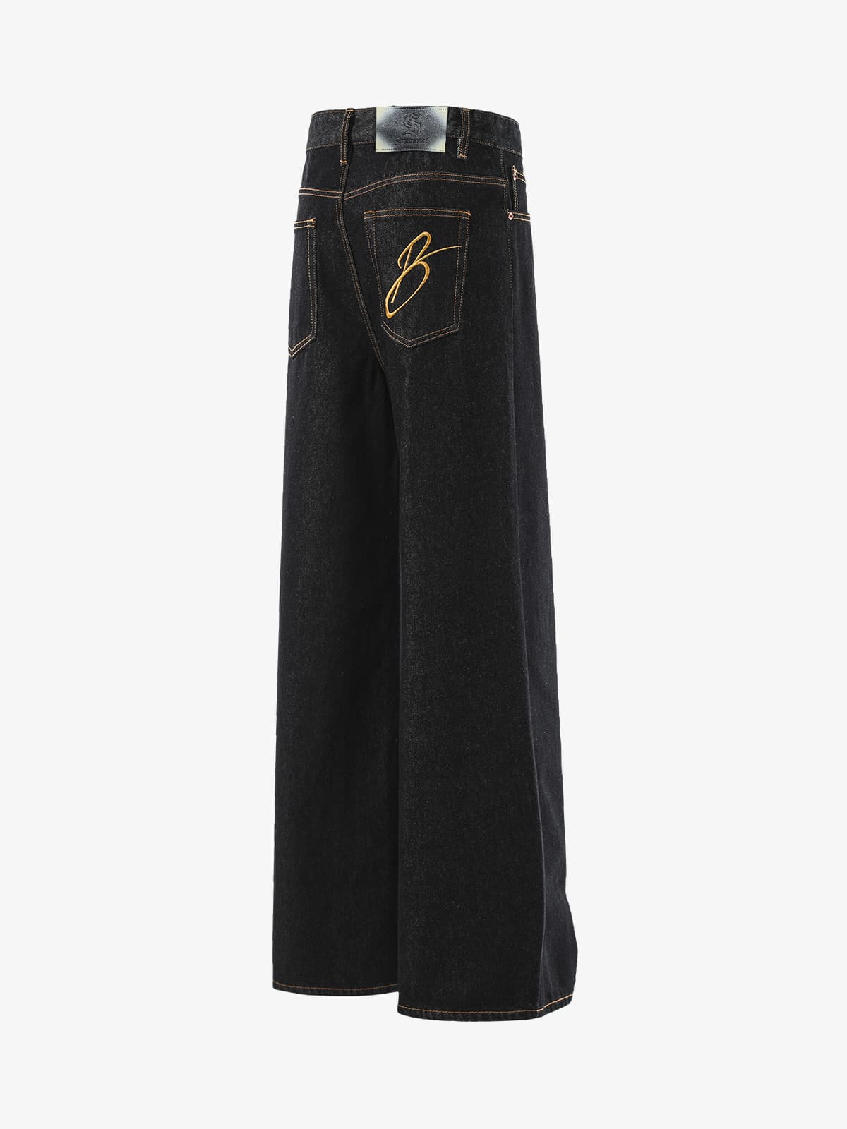 Vintage Irregular Cut Scimitar Embroidered Jeans
