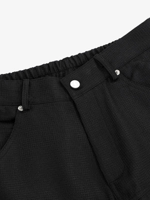 Multi-Pocket Textured Fabric Flared Pants - thumbnail 5