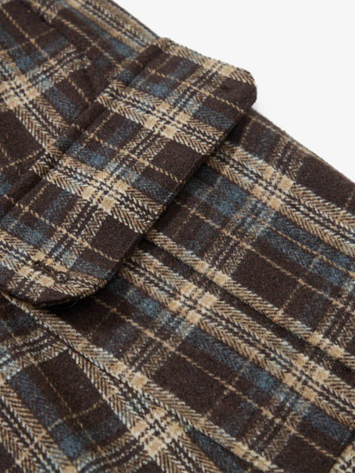 Vintage Plaid Pleated Multi-Pocket Cargo Casual Pants - image 6
