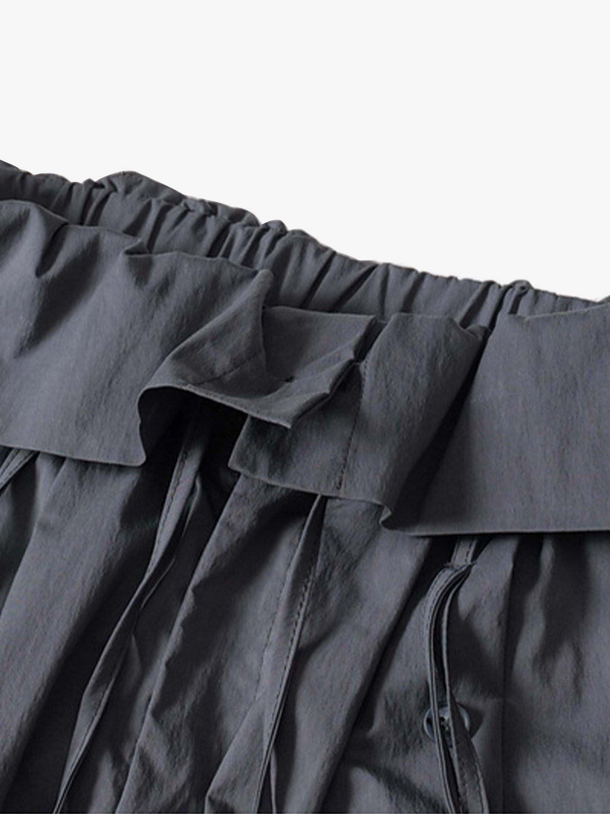 Street Ruffled Waist Pleated Drape Balloon Pants - image 3