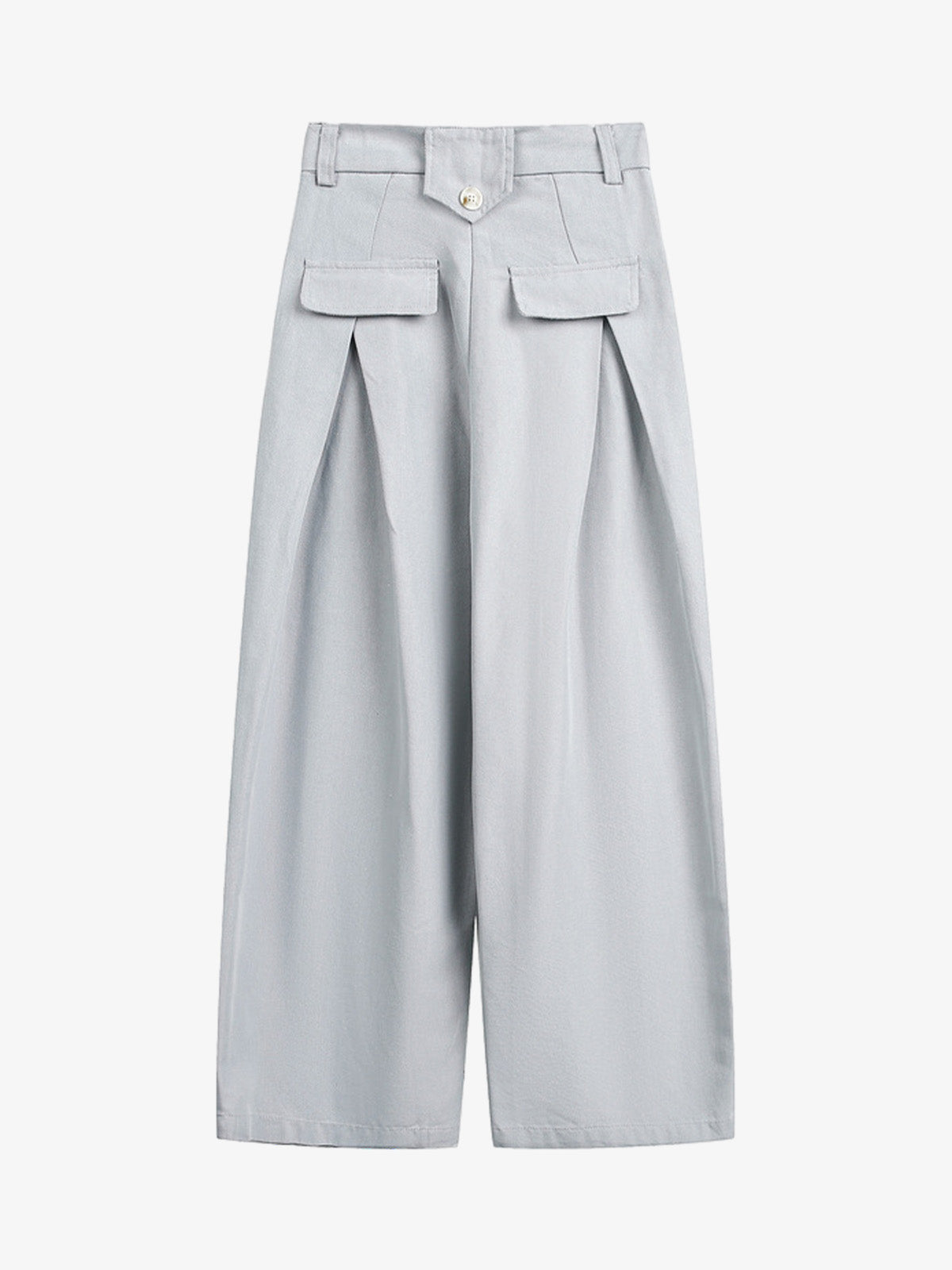 Pleated Button-Down Scimitar Jeans