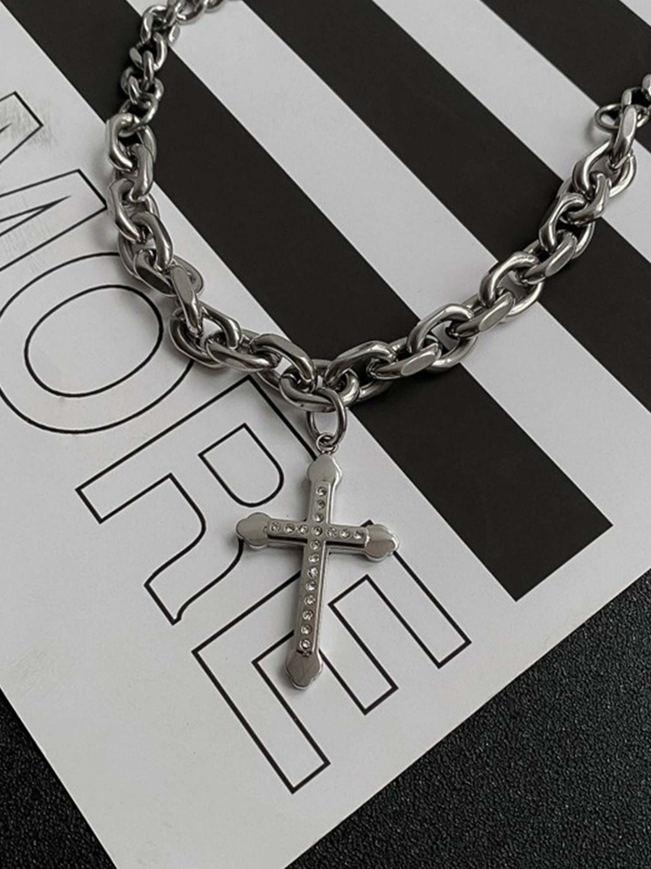 Thesupermade Black Cross Necklace -1131 Xokool ®