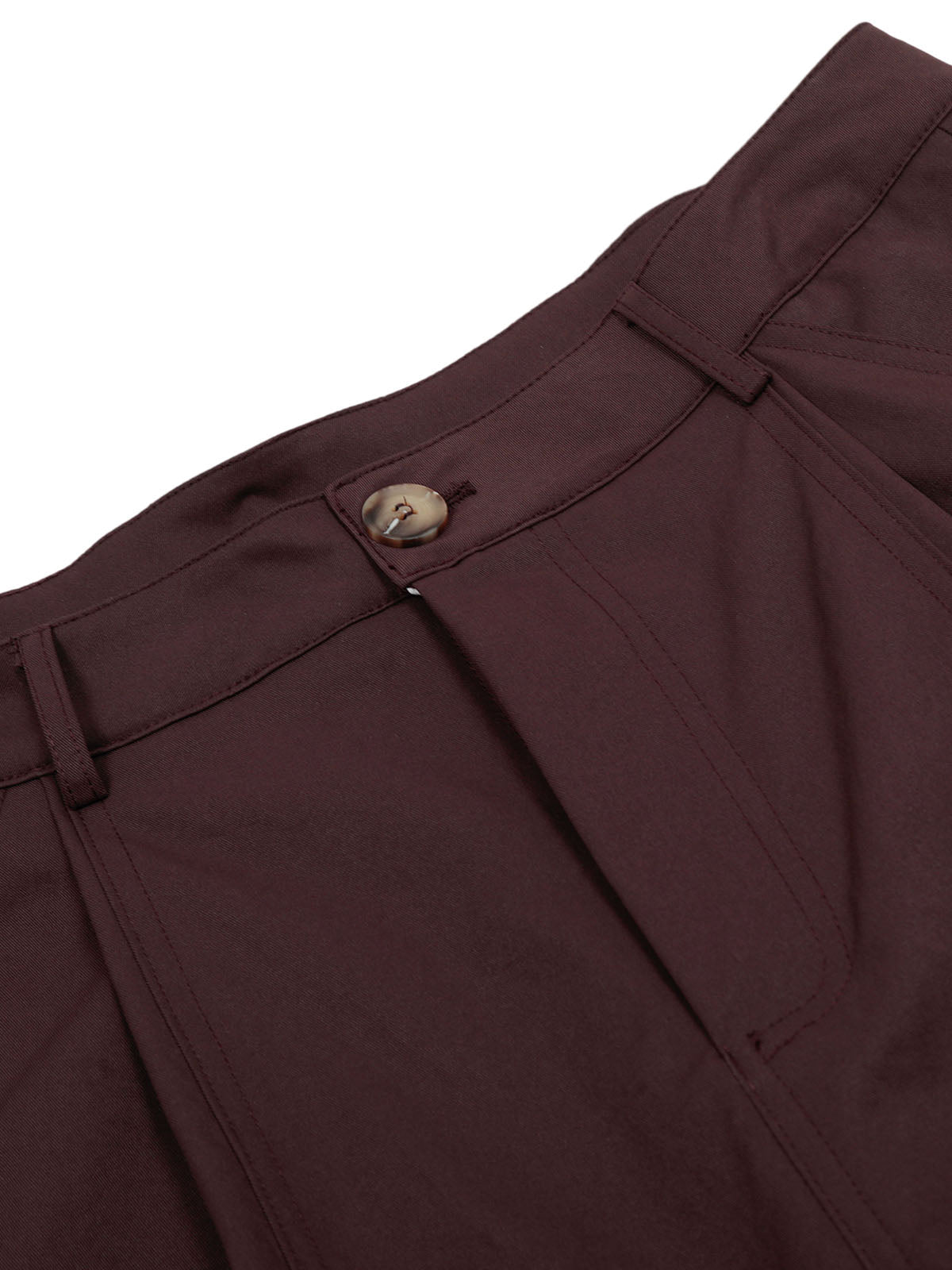 Wide leg cargo pants – waistband button close-up | XoKool