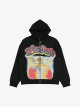 Retro Hip-Hop Cupid Rhinestone Zip Up Hoodie