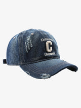 Retro Washed C Distressed Denim Baseball Cap