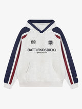 Retro Contrast Color Letter Print Hoodie