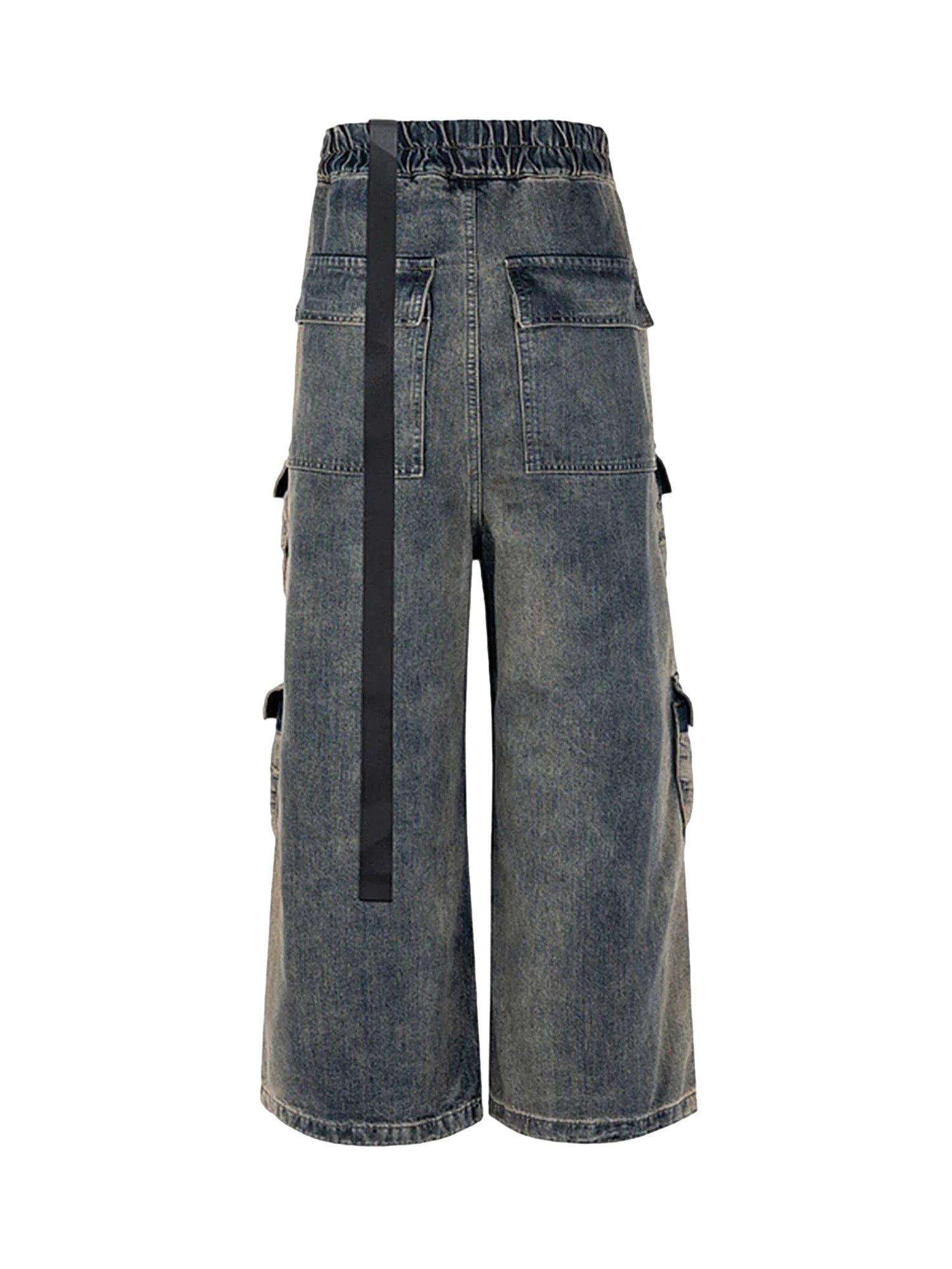 Wide Leg Multi Pocket Straight Leg Loose Jeans Streetwear - 8003