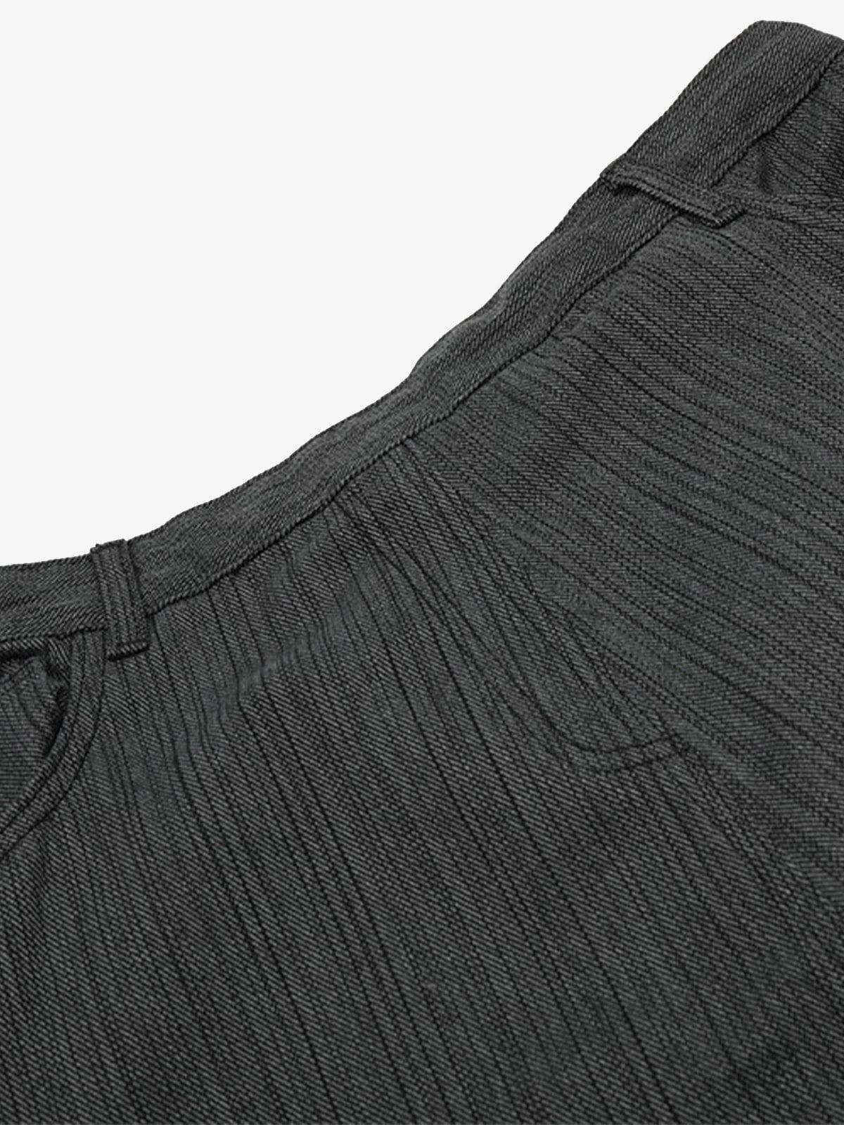Striped Textured Reverse Pocket Pants - image 5