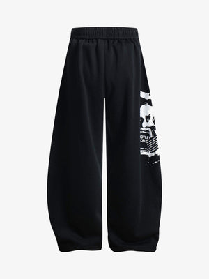 Dark Street Character Print Waist Strap Detail Barrel Pants - thumbnail 3
