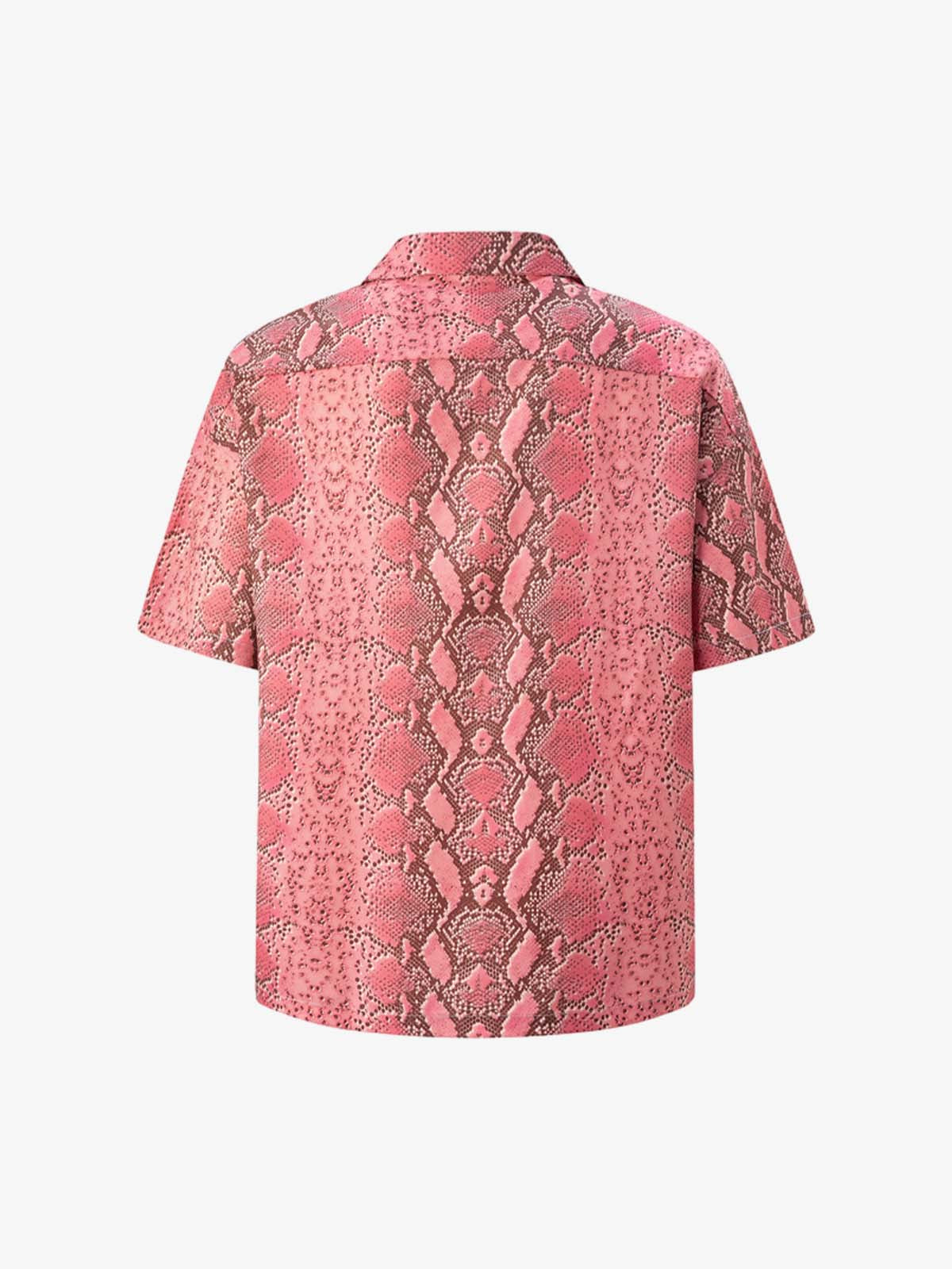 Street Snake Print Short-Sleeved Floral Shirt - image 7