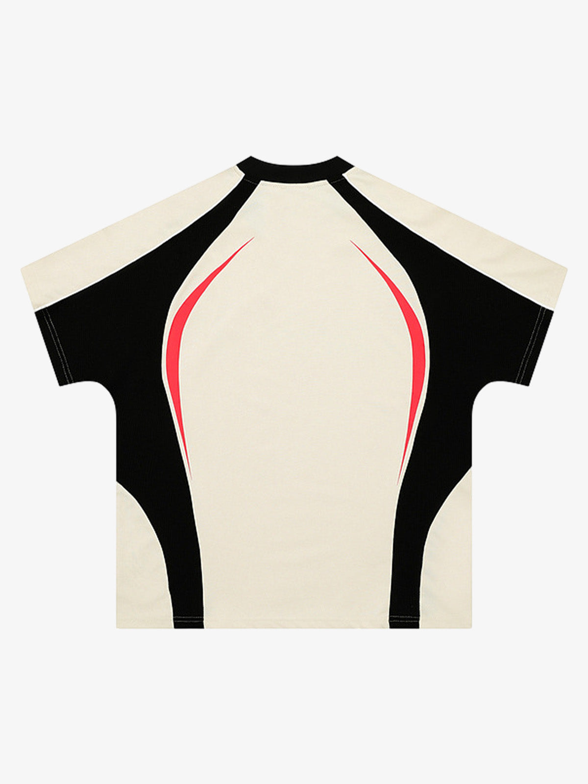 Contrast Color Stitching V-Neck Short-Sleeved T-Shirt - image 3