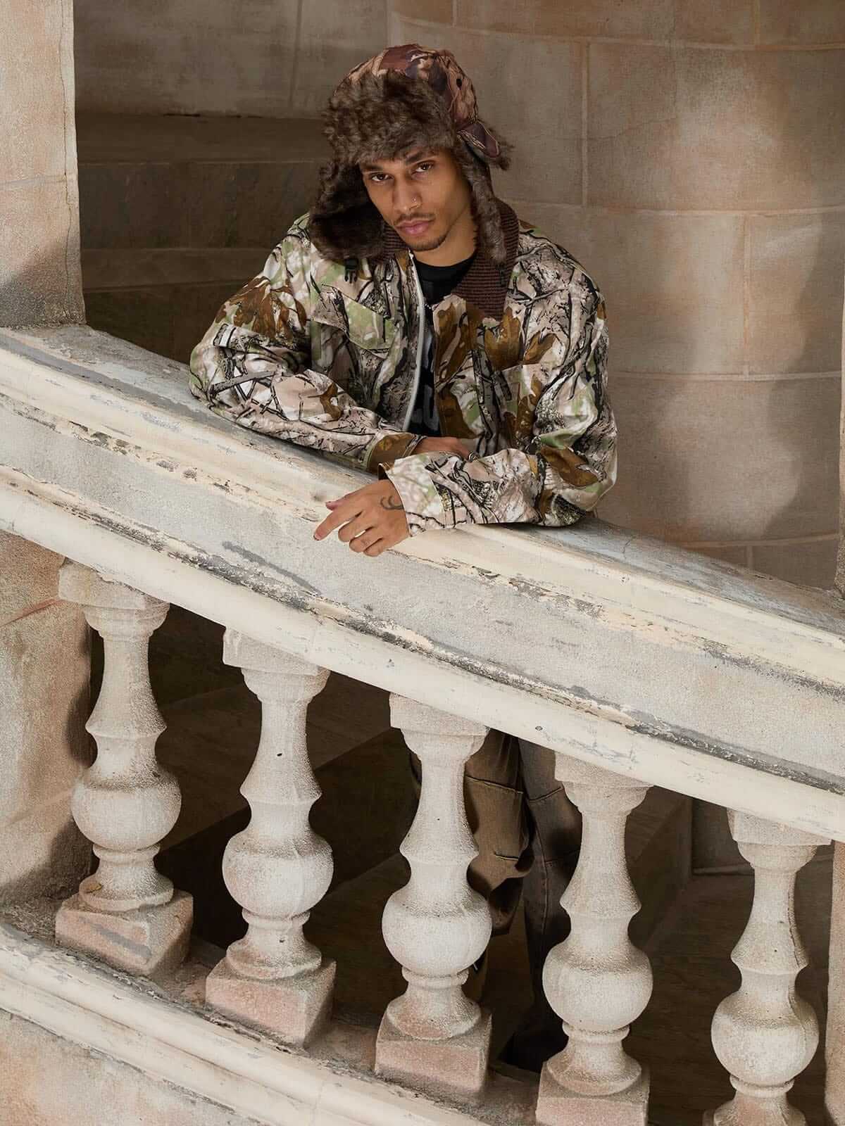 Beast Mode Camo Trapper Hat Winter Outdoor Style - 19808