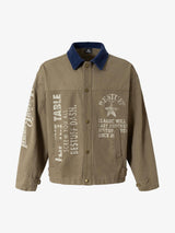 High Street Patchwork Collar Printed Work Jacket