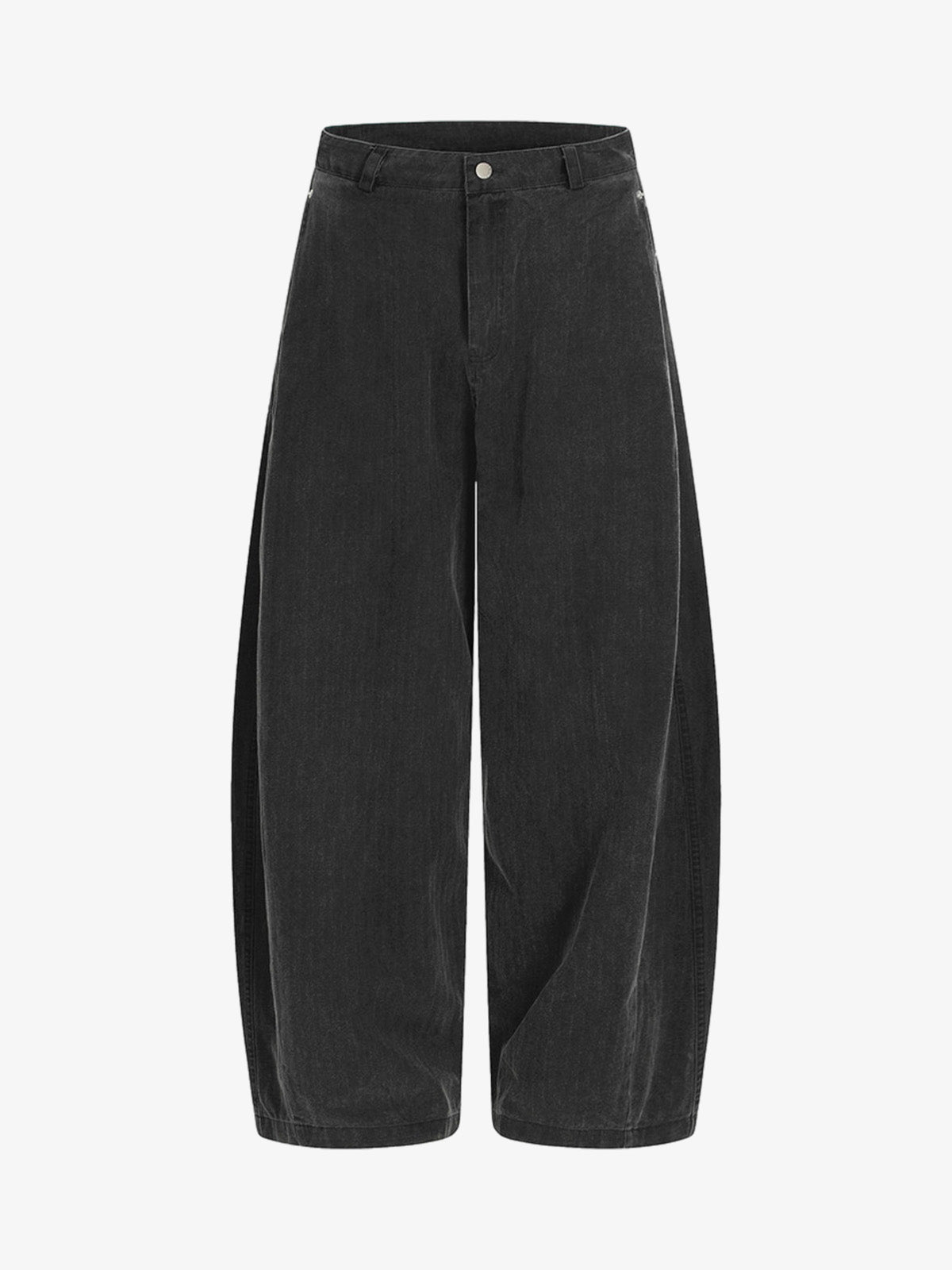 Riveted Pleated Casual Scimitar Pants - Black