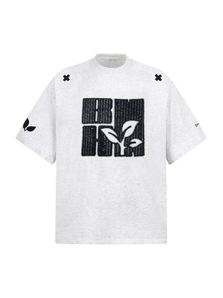 Street Heavy Embroidered Floral T-Shirt