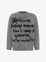 Retro Letter Jacquard Mink Sweater
