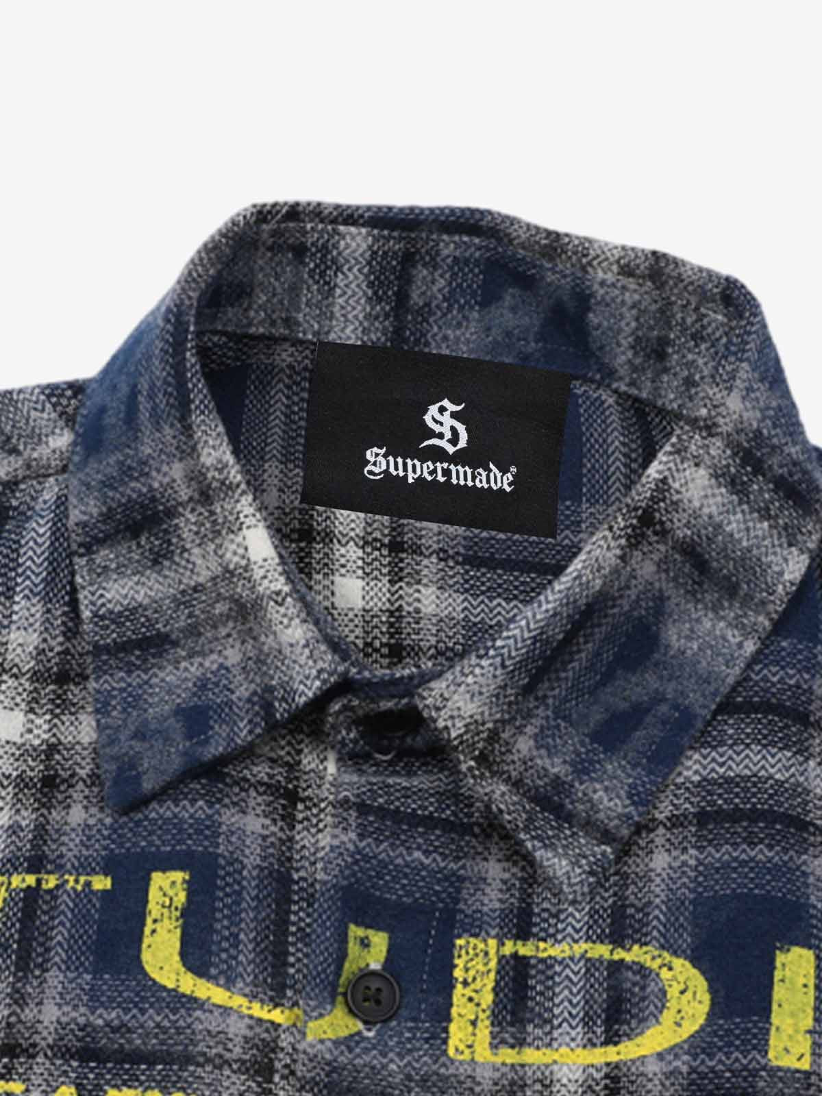 Yellow Plaid Letter Print Shirt - image 5