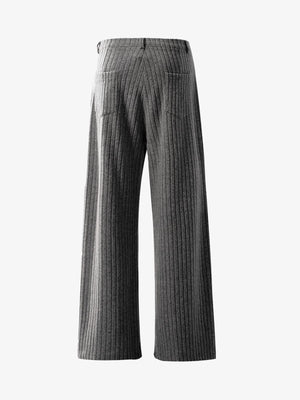 Retro Wool Blend Pleated Baggy Trousers - thumbnail 4