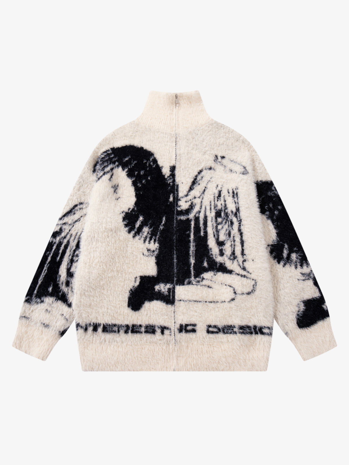 Street Subculture Angel Jacquard Cardigan Sweater