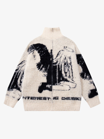 Maglione con Zip Jacquard Angelo Peloso