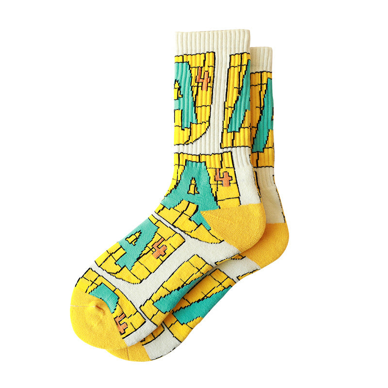 Street Hip Hop Socks Neon Polka Dot Urban Style - 19904