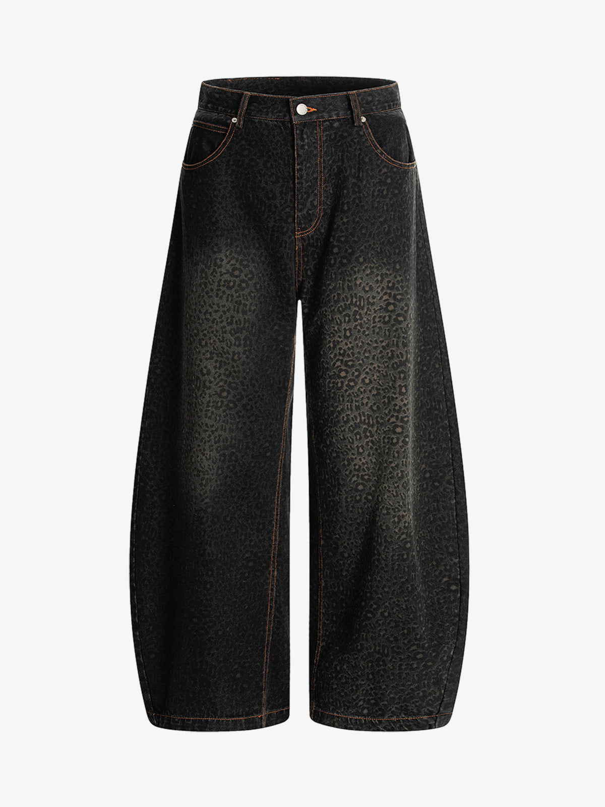 Denim Street Leopard Print Barrel Jeans