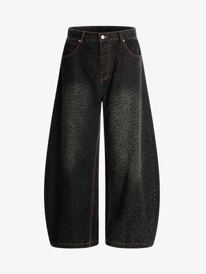 Denim Street Leopard Print Barrel Jeans - thumbnail 2
